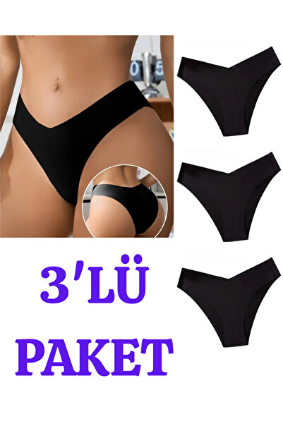 RUTBİL SPORTS Lazer Kesim Kadın Brezilya Külot 3'lü Paket