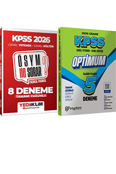 Yediiklim Yayınları 2026 KPSS ÖSYM NE SORAR Tamamı Çözümlü Fasikül 8 Deneme +...