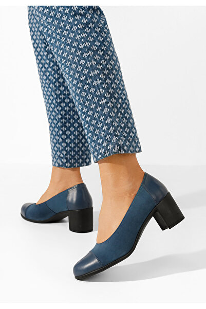 B T Shoes Tmavě modré kožené lodičky Judy V2