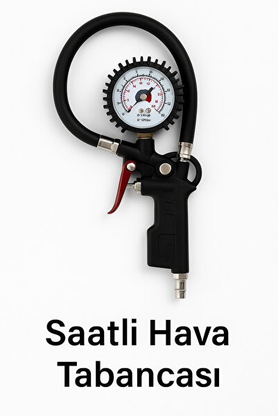 Yenilig Saatli Hava Tabancası – 0-8.5 Bar / 0-120 PSI Manometreli Lastik Şişi...