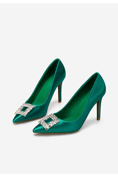 B T Shoes Zelené lodičky do špičky Leonida S