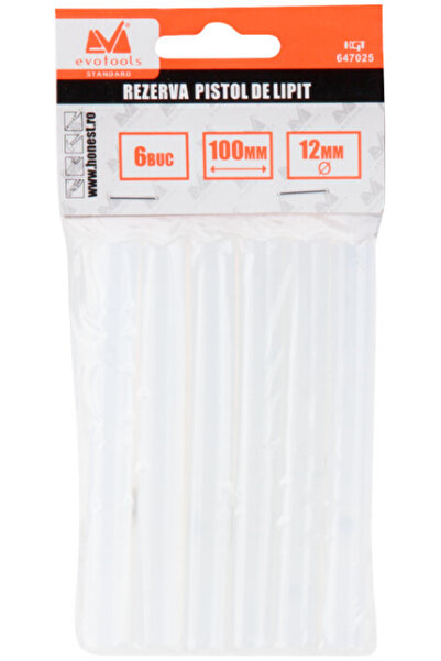 Evotools Set of 6 glue sticks 100 mm × 11 mm for glue gun