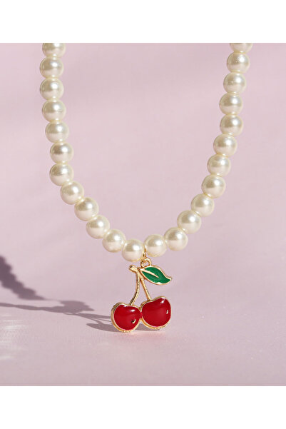 Yenress Collection Cherry Necklace with Pearls Lolita