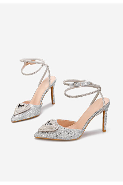 B T Shoes Střibrné elegantní lodičky Amaya