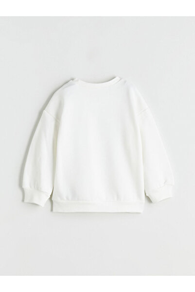 LC Waikiki Bisiklet Yaka Uzun Kollu Atatürk Baskılı Kız Bebek Sweatshirt