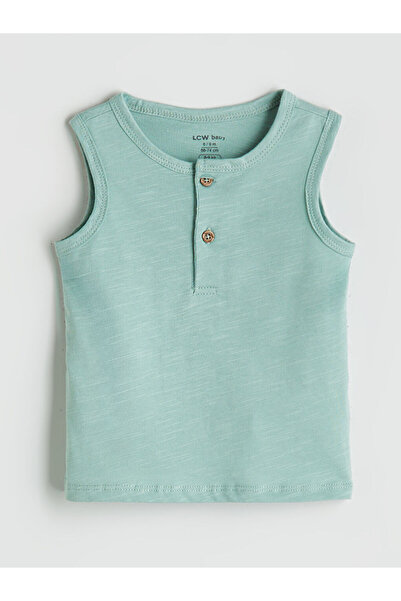 LC Waikiki Ecru Crew Neck Printed Baby Boy Undershirt, Pack of 2