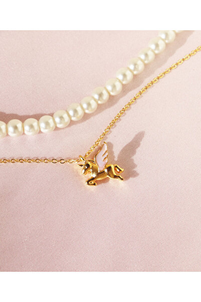 Yenress Collection Unicorn Pembe Kolye