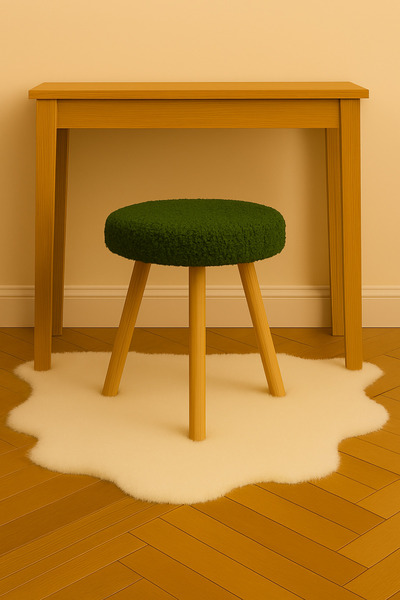 eda hacıoğlu edam bedding group Teddy yuvarlak Puf Bench Ahşap Retro Ayak Dek...