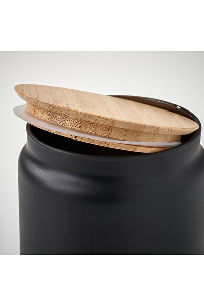 IKEA EKLATERA Jar with lid, black, 1 l