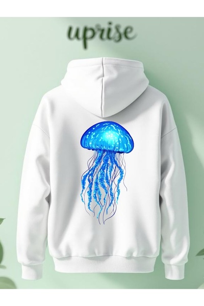 Vordevia Hanorac Sea Horse cu imprimeu Cotton 3 Thread O supradimensionat