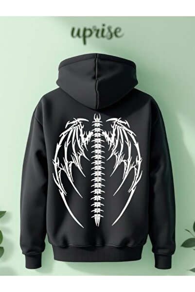 Vordevia Tricou Skeleton Wing B cu imprimeu Cotton 3 Yarn Ov supradimensionat