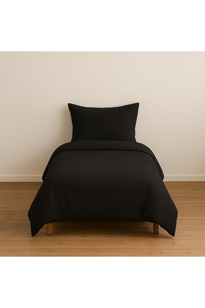 StellaFlavo Husă de pilota neagră de culoare uni pentru o persoană + 1 husă d...