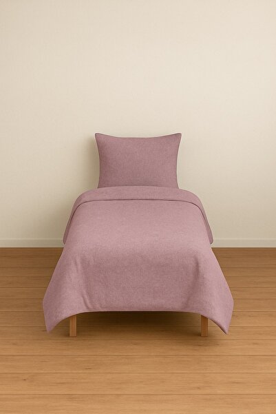StellaFlavo Single Solid Color Dusty Rose Duvet Cover + 1 Pillowcase