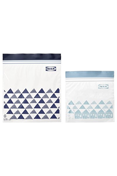 IKEA ISTAD Resealable bag, patterned/blue, 1/0.4 l