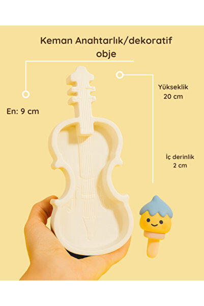 colorbuddie Keman Şeklinde Seramik Anahtarlık ve Dekoratif Obje – 20 cm El Ya...
