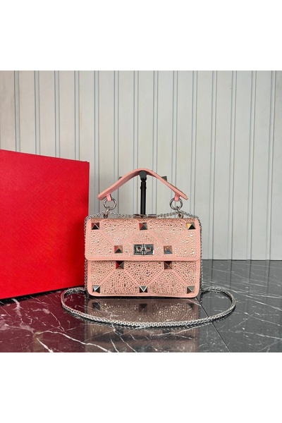 MOD10 حقيبة كتف/يد من الجلد الطبيعي باللون الذهبي مع أحجار ذهبية، أناقة ودعوة