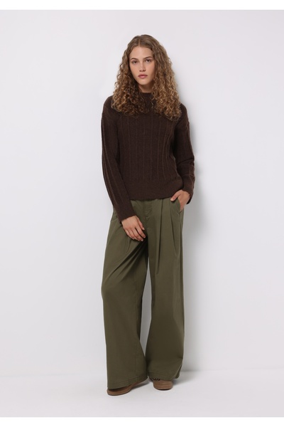 Colin's Regular Fit Yarım Balıkçı Yaka Düz Kadın Kahverengi Kazak