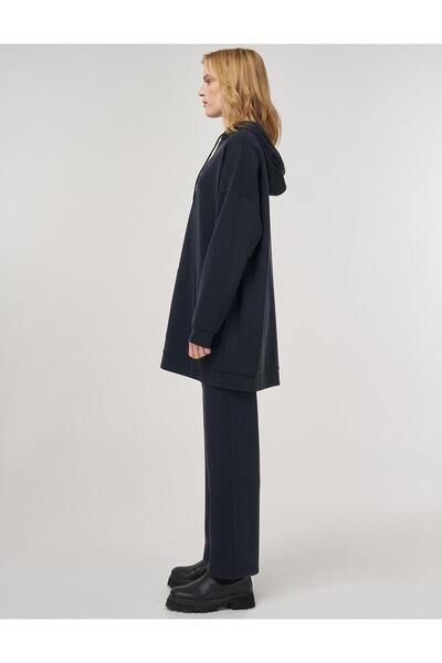 Kayra Hooded Detailed Double Set Black