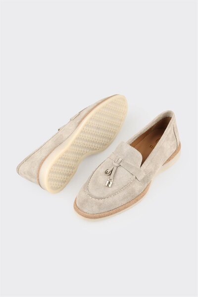 Elle Shoes Bej Deri Kadın Günlük Ayakkabı