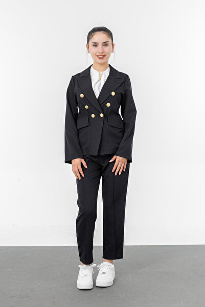 Asortix Girls' Classic Suit Blazer Jacket Pants Shirt 3 Pieces