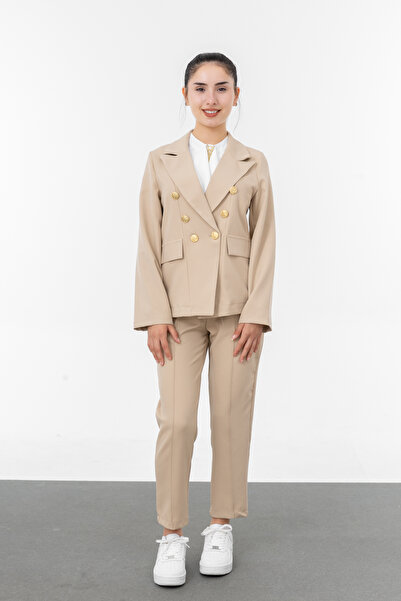 Asortix Girls' Classic Suit Blazer Jacket Pants Shirt 3 Pieces