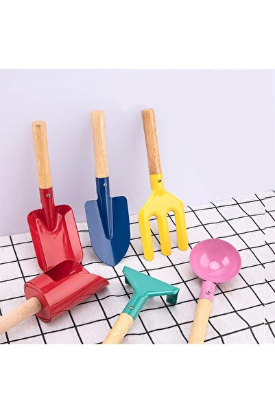 erorex 6 Piece Kids Garden Tools Set Children Gardening Trowel Shovel Rake Yard Digging Beach Safe Toys