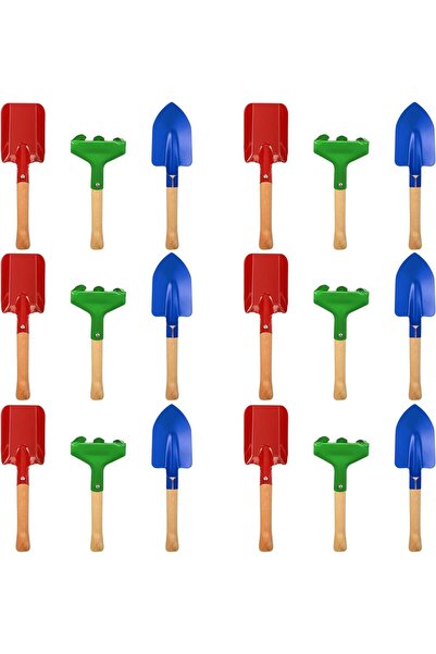 erorex 18 Pcs Kids Gardening Tools Set Metal Kids Yard Tools Sturdy Wooden Handle Safe Children Beach