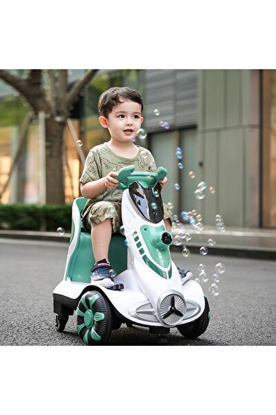 FONIX Mașină electrică pentru copii, Comando Kids, telecomandă, rotație la 360°, funcție bule de săpun, baloane