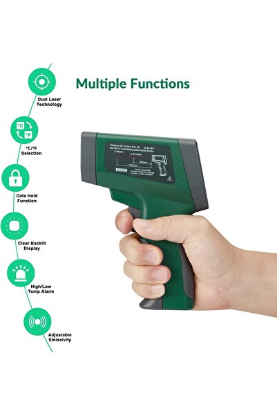 erorex Infrared Thermometer, Pizza Oven Thermometer Gun, Ink-Ift03 Digital Laser Temperature Gun