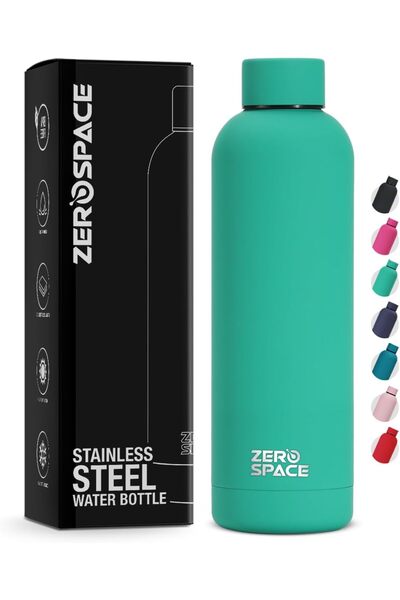 Generic ZeroSpace Stainless Steel Water Bottle 750ml - Insulated Double Wall for Hot and Cold Drinks (Green)