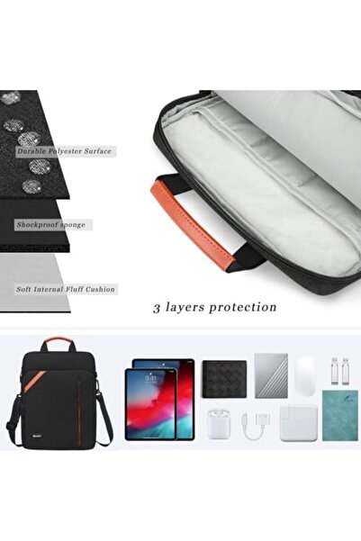 Generic Gocokia Men Carrying Bag Tablet Shoulder Bag for 12.9" iPad Pro 2018-2022/13" MacBook Pro / 13.6" Ma