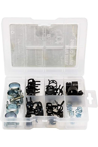 T.K.EXCELLENT TKExcellent 35-piece hose clamp set, stainless steel, black/silver, 7/16-9/16, 17/32-5/8