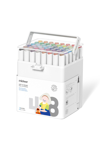 Mideer أقلام تحديد ثنائية الطرف - 48 لونًا