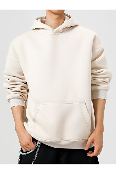 MODAVİBE Hanorac unisex cu glugă și buzunar tip cangur – Țesătură din bumbac ...