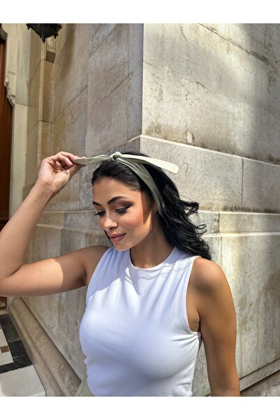 KÜÇÜĞÜM BUTİK Light Green Color Poplin Bandana with Tie Detail