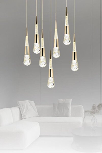 Eray Aydınlatma 1606-6+1 7li Sarkıt Led Gold Avize