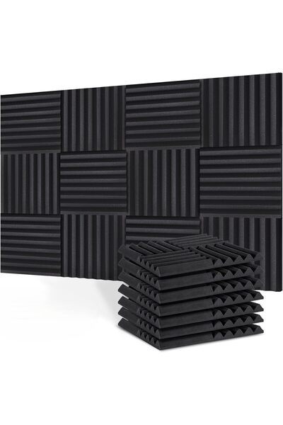 Echonik ١٢ عبوة من الألواح الصوتية - رغوة صوتية عالية الكثافة - لوح صوتي ذاتي اللصق - عازل للصوت