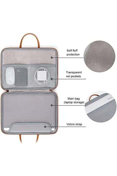 Generic Laptop Bag Carry Case 13 13.3 14 Inch, Leather fabric Waterproof Computer Sleeve Cover for Macbook A