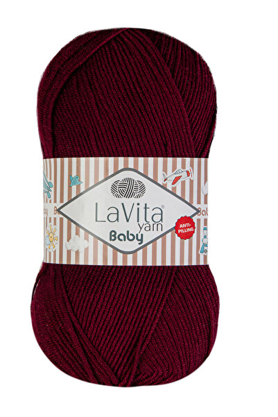 LaVita Yarn Baby El Örgü İpi %100 Akrilik Anti-Pilling 100gr (3209 KOYU BORDO)