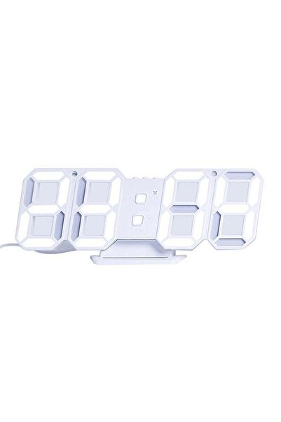 fun zone Generic 3D LED Digital Clock Electronic Table Clock White