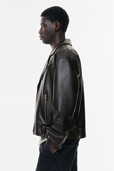 Pull & Bear Suni deri biker ceket