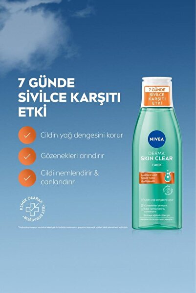NIVEA Derma Skin Clear Karşıtı Yüz Temizleme Jeli 150ml ve Nemlendirici Tonik 200ml, Nisaniamid