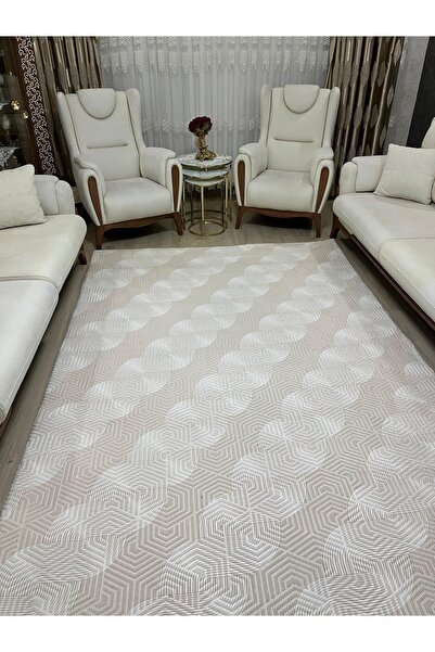 osmanlı home Pamuk,Yıkanabilir Lastiksiz Halı Örtüsü Yıkanabilir Leke Tutmaz 6m2