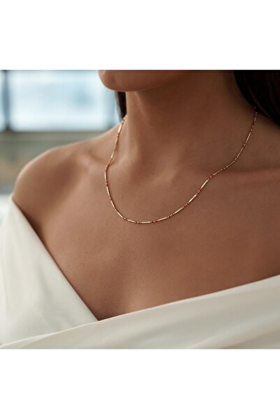 ALTINTAŞ KUYUMCULUK Kırmızı Mineli Pim Altın Zincir Kolye