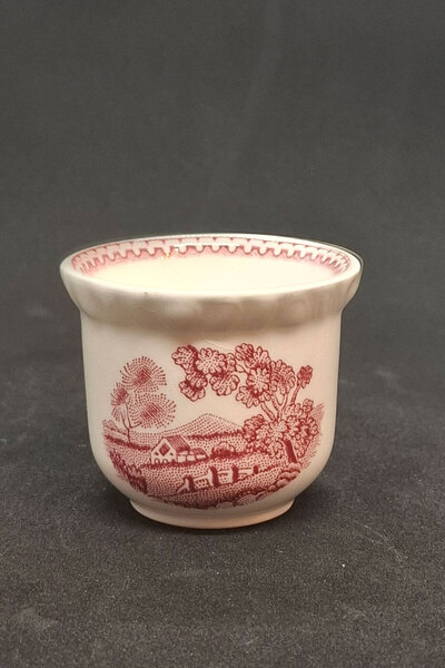 Adams British Scenic Vintage Egg Cup with Flower Design, Red, 1 Piece