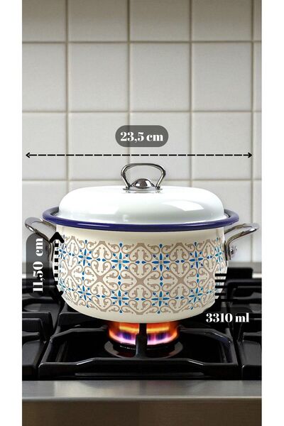 İnci Emaye 22 No Enamel Cookware&Fryer, Serving, Dining Camping, Picnic, Dowry