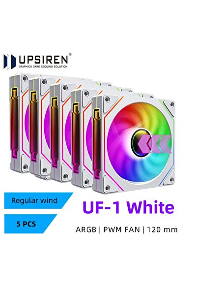 Choice5 مروحة هيكل الكمبيوتر UPSIREN UF-1 PRISM 4 PRO A-RGB Other White REGULAR 5PCS 12cm ARGB 4 Pin PWM Qui