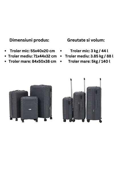 Bezubi Cărucior Easy Travel - Mediu, Negru, 71x44x32cm