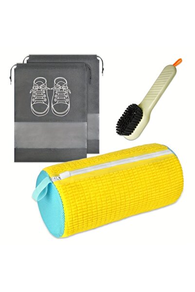 pratikus 3-Piece Shoe Washing Set – Zippered Washing Bag, Carrying Bag and Cleaning Brush