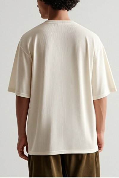 NO 601 Men's Ribbed Soft Oversize Cast Collection Printed Tshirt